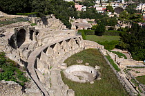 Terme Romane, ancient Baths of Baia, vast Roman thermal and residential archaeological complex of Baia, Naples, Italy.