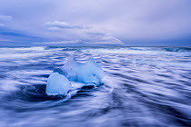 RF - Glacial ice at Jookulsarlon 'Ice' or 'Diamond' beach.  Vatnajokull National Park, Southeastern Iceland. November.   (This image may be licensed either as rights managed or royalty free)