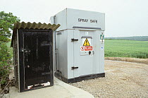 Modular, lockable secure farm chemical safe store for toxic compounds, spray chemicals and products, Berkshire, UK.