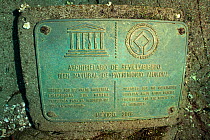 UNESCO World Heritage plaque, awarded to the Revillagigedo Islands in 2016, Socorro Island, Revillagigedo Islands, Mexico, Pacific Ocean.
