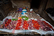 Vegetable stall at local market, Lake Malawi, Malawi.