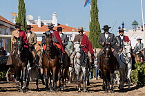 Romeiros pilgrims at parade, Feira do Cavalo, Golega, Ribatejo, Portugal.