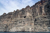 Acantilados de Los Gigantes volcanic cliffs, coast, Tenerife, Canary Islands, Atlantic Ocean , October. Cliffs are 500m in height.