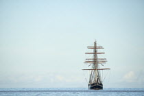 Eye of the Wind brigantine,40.23 meters long with sail area of 750 square meters, originally built as topsail schooner named Friedrich, built in 1911 at C. H. Lhring shipyard in Germany. Dominica. C...