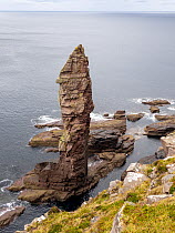 The Old Man of Stoer sea stack, Assynt, Scotland, North Atlantic Ocean, UK. October, 2022.