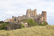 View of Bamburgh Castle, Northumberland, UK. August, 2022.