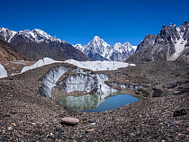 View of Baltoro Glacier, Karakoram Mountains, Gilgit-Baltistan, Northern Pakistan. July, 2022.