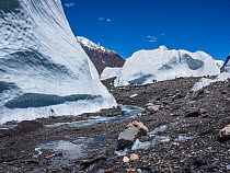 Baltoro Glacier seracs, Karakoram Mountains, Gilgit-Baltistan, Northern Pakistan. July, 2022.