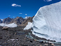 Baltoro Glacier seracs, Karakoram Mountains, Gilgit-Baltistan, Northern Pakistan. July, 2022.