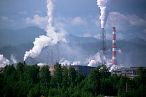 Emissions from Baikalsk Pulp and Paper Mill, Lake Baikal, Russia, July 2000.