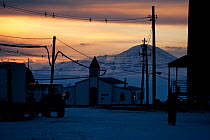 Chapel of the Snows at dawn, American McMurdo Research Station. Ross Island, Antarctica October.