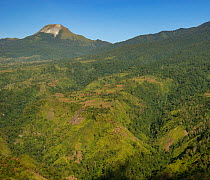 Aerial view of mountains deforested for agricultural land, Mount Apo, Mindanao, Philippines, March 2007.