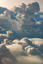 Aerial view of tropical storm clouds, Celebes Sea. May, 2007.