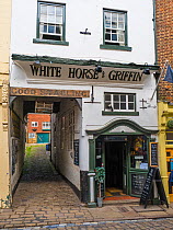 White Horse & Griffin public house, Church Street, Whitby, North East Yorkshire, England, UK. June, 2017.