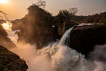 Murchison Falls at sunset, Murchison Falls National Park Uganda. February, 2023.