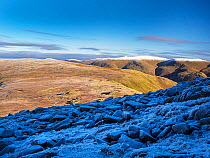 Helvellyn range as seen from High Raise, Lake District, Cumbria UK, December, 2022.