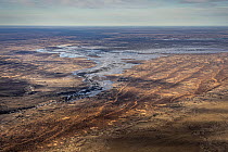 Aerial view of Tirrawarra Swamp, Gidgealpa, South Australia, Australia. July, 2022.