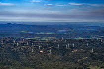 Aerial of Mount Emerald wind farm?, Arriga, Queensland, Australia. April, 2023.