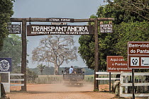 Entrance to the Transpantaneira Highway, 147km dirt road through the Pantanal wetlands, northern Pantanal, Mato Grosso, Brazil. September, 2016.