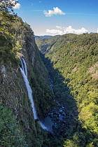 View of 200m high Ellenborough Falls, near Taree, New South Wales, Australia, April, 2023.