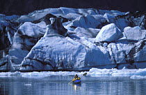 Kayaking off Bear Glacier, Kenai Fjords National Park, Alaska. 2001