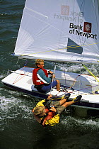 Boys sailing a Laser 2 during the Youth World Championships in Newport, Rhode Island, USA.