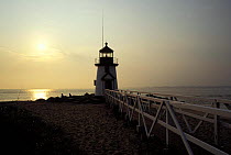 Brant Point Lighthouse, the second lighthouse that the US established, it has been rebuilt several times, Nantucket, Massachusetts, USA
