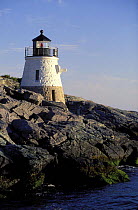 Castle Hill Lighthouse (established in 1890) marking the East Passage into Narragansett Bay, Newport, Rhode Island, USA.