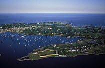 Fort Adams and the south end of Newport Harbour, Rhode Island, USA.