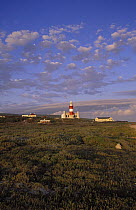The lighthouse on Cape Agulhas, the southern most point of South Africa.