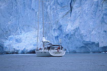 88ft sloop "Shaman" beneath a glacier in Alaska. 2001