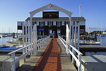 The Watch Hill Yacht Club has been on Little Narragansett Bay since 1913. Rhode Island, USA, 1996.