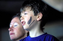 Team NZ America's Cup supporter in Auckland, New Zealand.