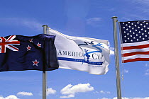 Americas Cup flags in Auckland, New Zealand.