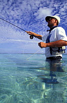 Salt water fly fishing in the Bahamas.