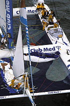 Maxi catamaran "Club Med" doing sail trials off New York, USA