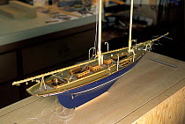Scale model of the classic 1915 Herreshoff Schooner "Mariette", made by Robert Eddy, Camden, Maine, USA.