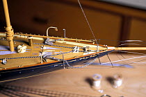 Bow section of a scale model of the classic 1915 Herreshoff Schooner "Mariette", made by Robert Eddy, Camden, Maine, USA.