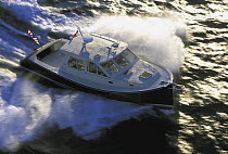 True North 38 powerboat cruising at speed.