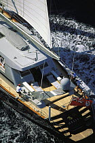 123ft sloop superyacht "Helios" racing in Antigua, Caribbean.