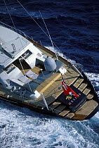 123ft sloop superyacht "Helios" racing in Antigua, Caribbean