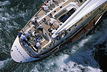 Swan 80 "Pamina" racing in a Newport Swan regatta.