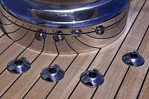 Foot buttons to control the electric winches aboard a superyacht.