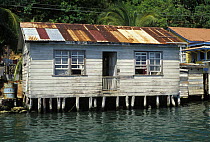 Palafitte house in French harbour, Roatan, Honduras.