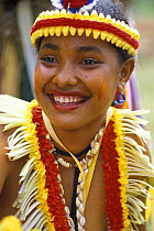Dancer wearing traditional dress, Yap, Micronesia.