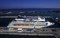 Cruise ship in Prince George Wharf, Nassau, Bahamas.
