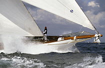 Bowman on the classic yacht "Astra", racing at La Nioulargue, 1994.