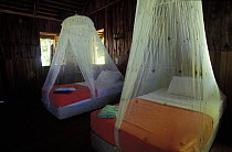 Interior of the beach bungalows on Lankayan Island, Borneo.
