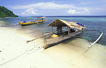 Baju (sea gypsies) fishing boats on Walea island, Sulawesi, Indonesia.
