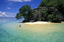 Relaxing in the water off the southern tip of Walea Island, Tanjung Kramat (Mystery Point), Togian Islands, Sulawesi.